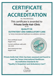 Smile Hair Clinic: The First Hair Transplant Clinic in the World to Receive A-Rated Certificate from TEMOS