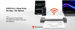 Phomemo Launches the G100 Pro as the First Wi-Fi Direct Thermal Portable Printer for Apple devices