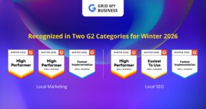 Grid My Business Earns 21 G2 Badges in Winter 2026 Reports for Local Marketing and Local SEO